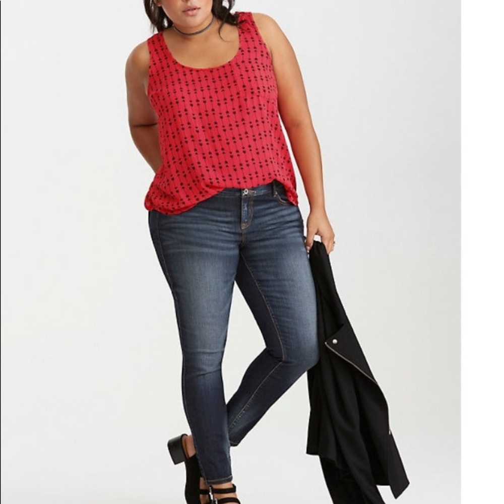 Torrid ARROW PRINT GEORGETTE POCKET TANK TOP 3X
